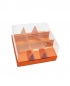 Preview: Pralinen-Sichtbox 9er orange, inkl. beschichtetem Stegeinsatz und Stülpdeckel